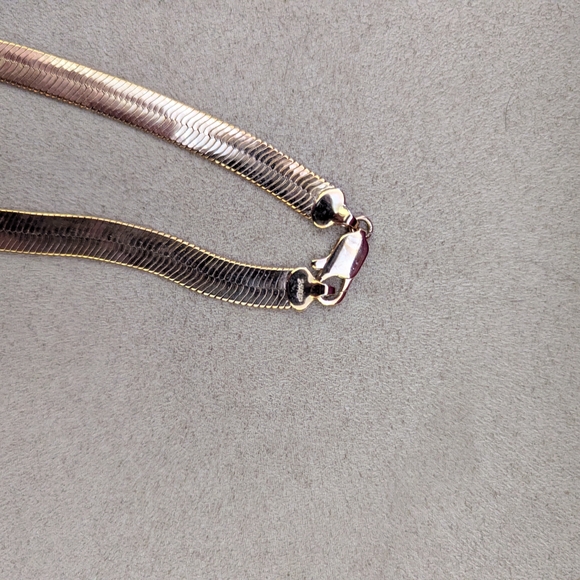 Gold Herringbone Necklace - Picture 3 of 4